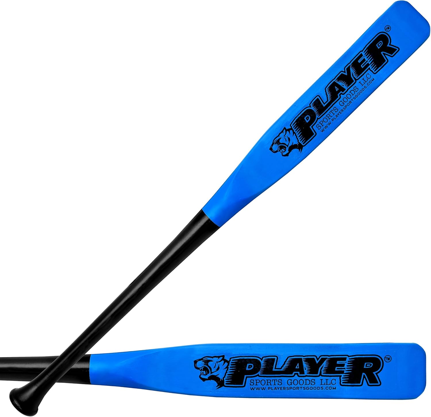 31" High-Grade Pro Maple Flat Half Paddle Training Baseball & Softball Bat in 31"/20 oz/Flat Barrel:2.50" for Professional Players in Sky Blue & Black by Player Sports Goods LLC