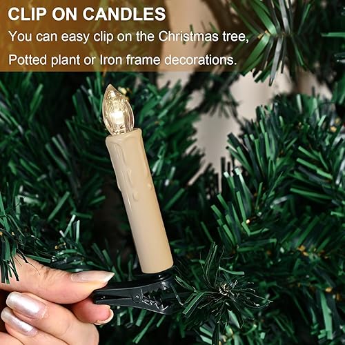 Miniatura 4 de Velas de árbol de Navidad sin llama, velas LED sin llama para ventana con control remoto, luces blancas cálidas parpadeantes, aptas para Navidad,