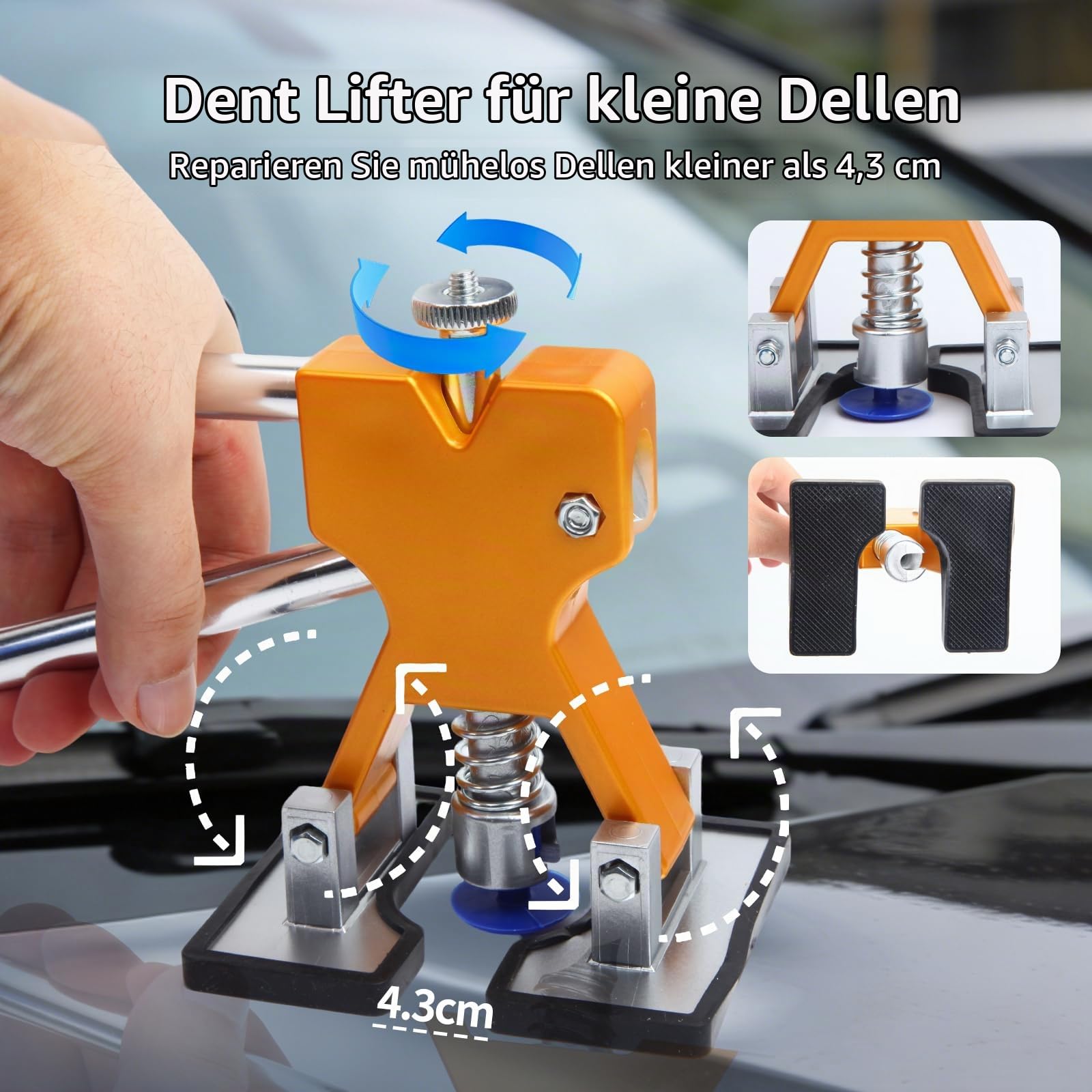 Dellen Reparaturset Auto, 78PCS Ausbeulwerkzeug, Beulenzieher Auto, Ausbeulwerkzeug Karosserie, PDR Werkzeugset mit Ausbeul-Gleithammer, Dellenlifter, Brückenabzieher, Heißklebepistole & Klebepads