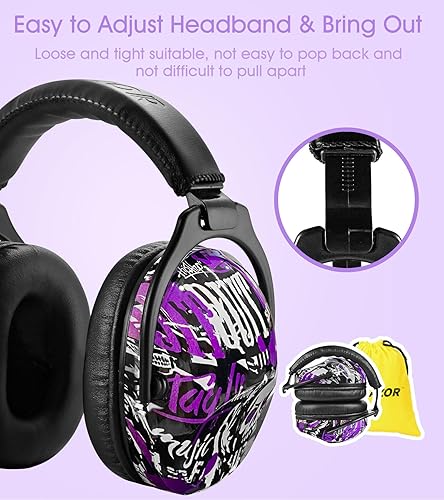 Miniatura 5 de HZ015 Orejeras de seguridad para niños con cancelación de ruido, protector auditivo a prueba de sonido, orejeras para niños pequeños y niños -