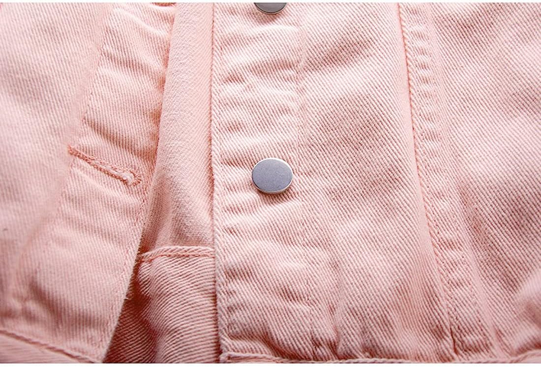 Women's Denim Cotton Button Closed Long Sleeve Solid Color Jacket With Pockets - Image 6