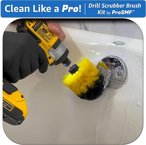 Miniatura 9 de ProSMF Juego de cepillos de baño  Juego de accesorios de cepillo de broca de lechada  Cepillo de ducha para taladro  Kit de cepillo de limpieza de