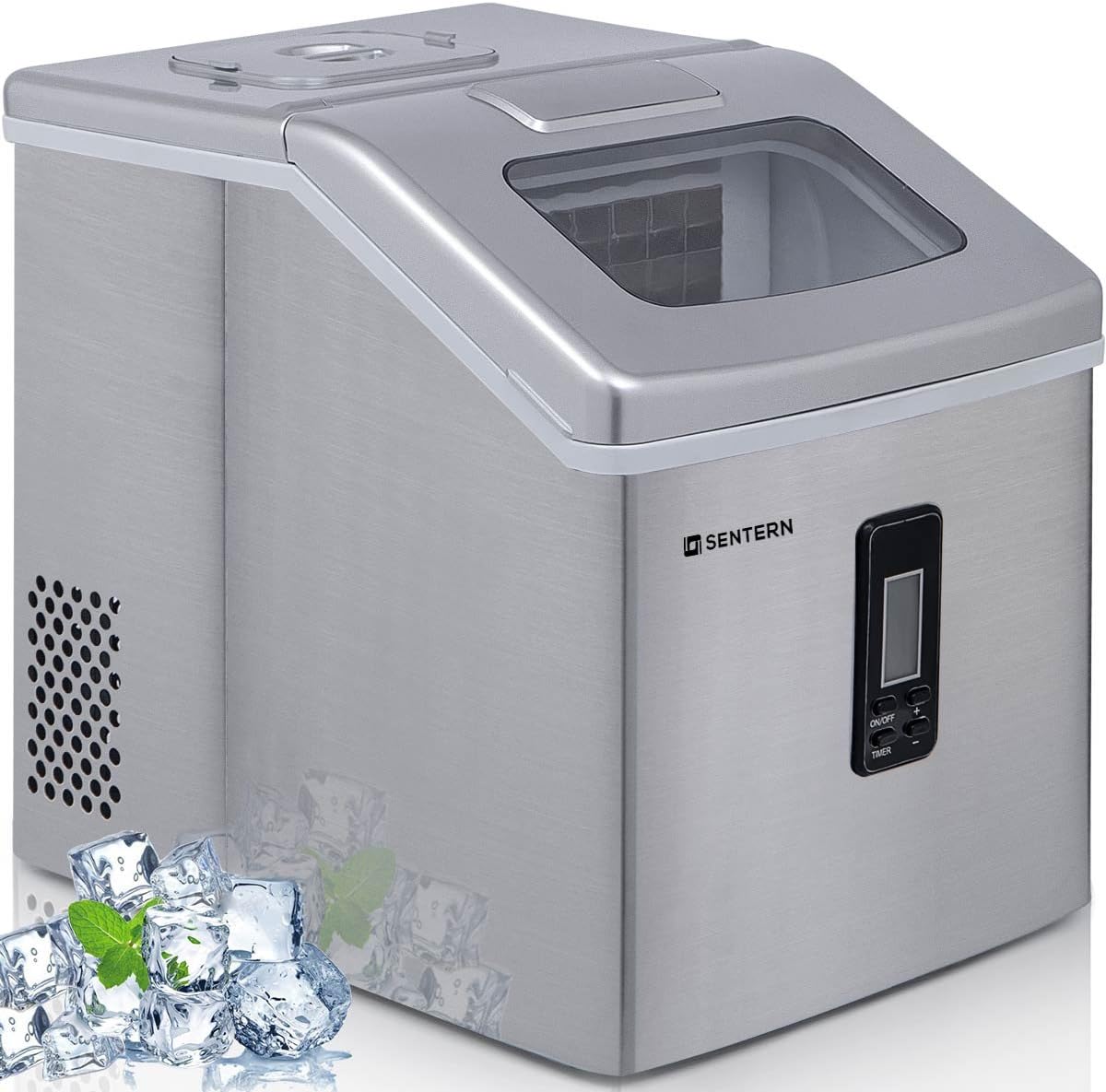Sentern Portable Electric Clear Ice Maker Machine Stainless Steel