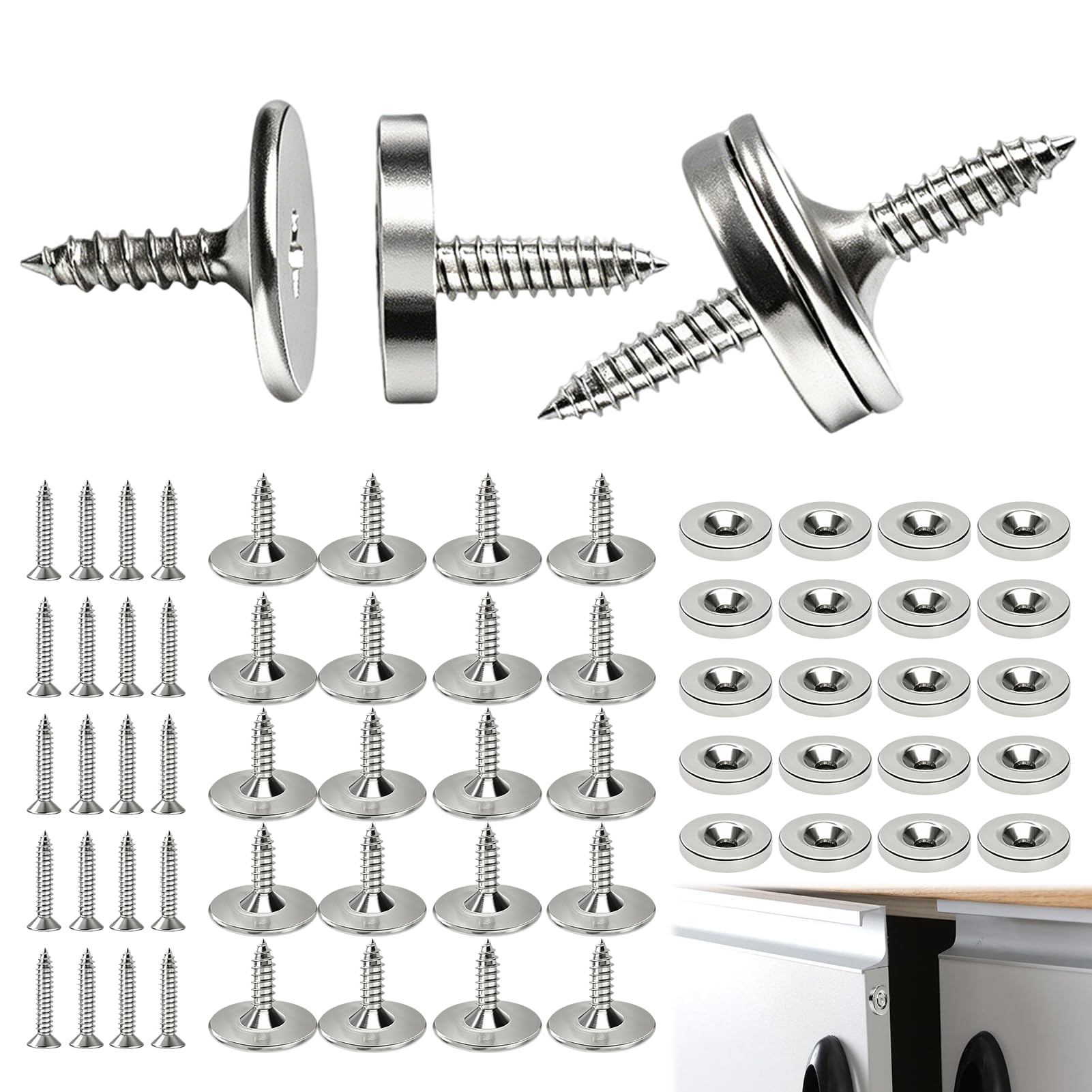 20PCS Magnetic Door Catch, Concealed Cupboard Doors Magnets