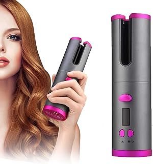 Modeladores de cabelo automáticos, modelador de cabelo sem fio com temporizador e temperaturas, ferro de ondulação sem fio portátil, modelador de cabelo para modelar o cabelo