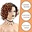 SEVENCOLORS Short Curly Wigs for Black Women Ombre Blonde Curly Bob Wig Natural Looking Synthetic Side Part Medium Length Wigs