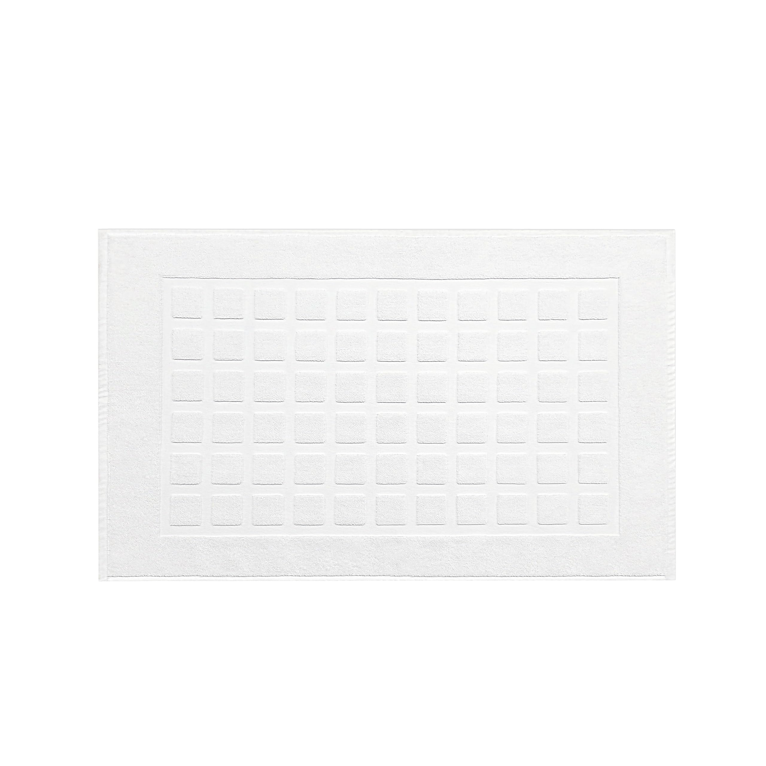 Tapis de bain pour spa et douche à carreaux sculptés COTTON CRAFT en pur coton moelleux