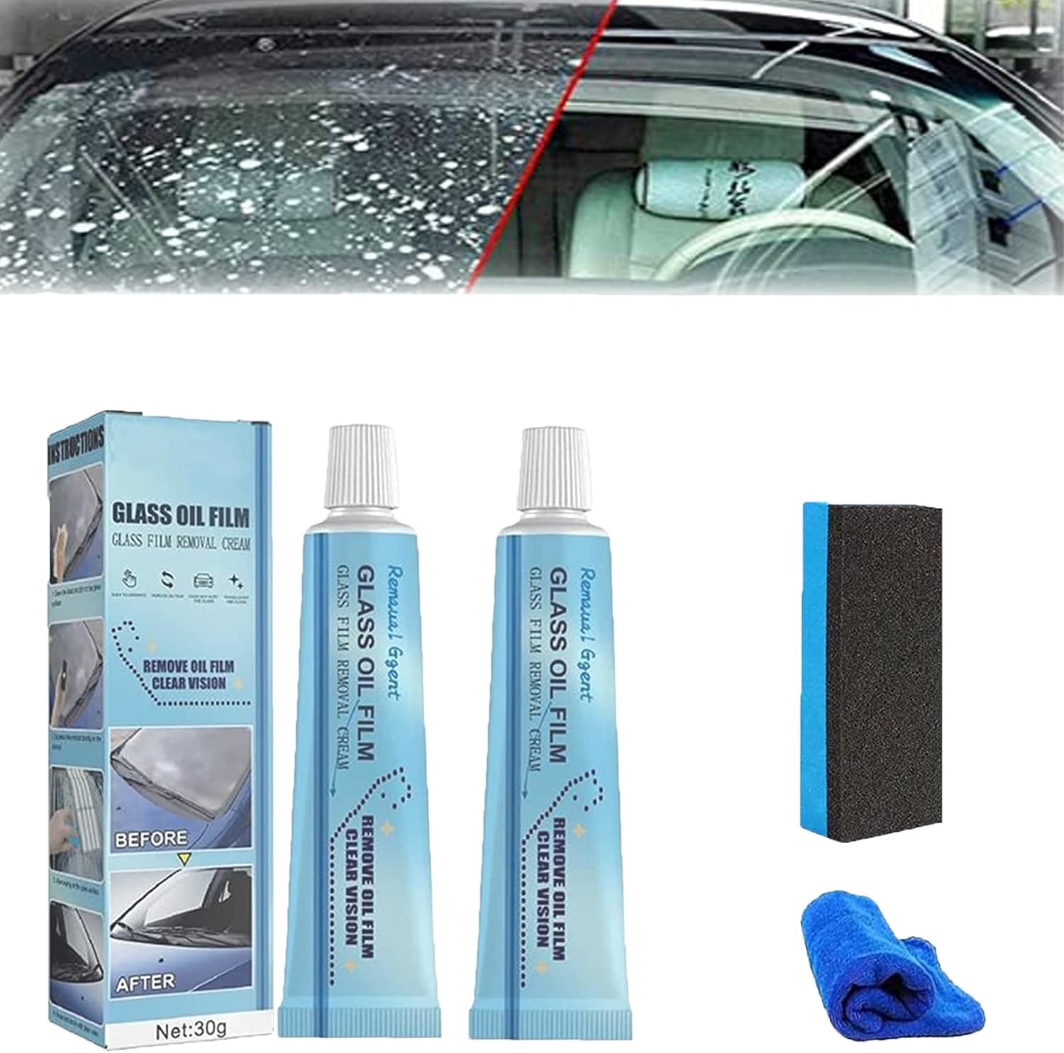 Yagerod Concentrated Glass Oil Film Cleaner, Car Glass Oil Film Removal