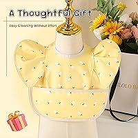 Vista 7 de Paquete de 5 baberos ajustables para comer, baberos de alimentación para bebés, impermeables, lavables con gran receptor de alimentos, a prueba