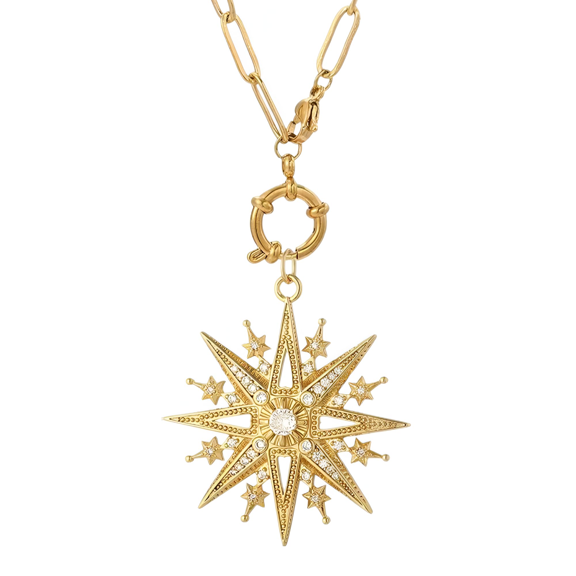 Collier yeux diaboliques anti-ternissement pendentif durable