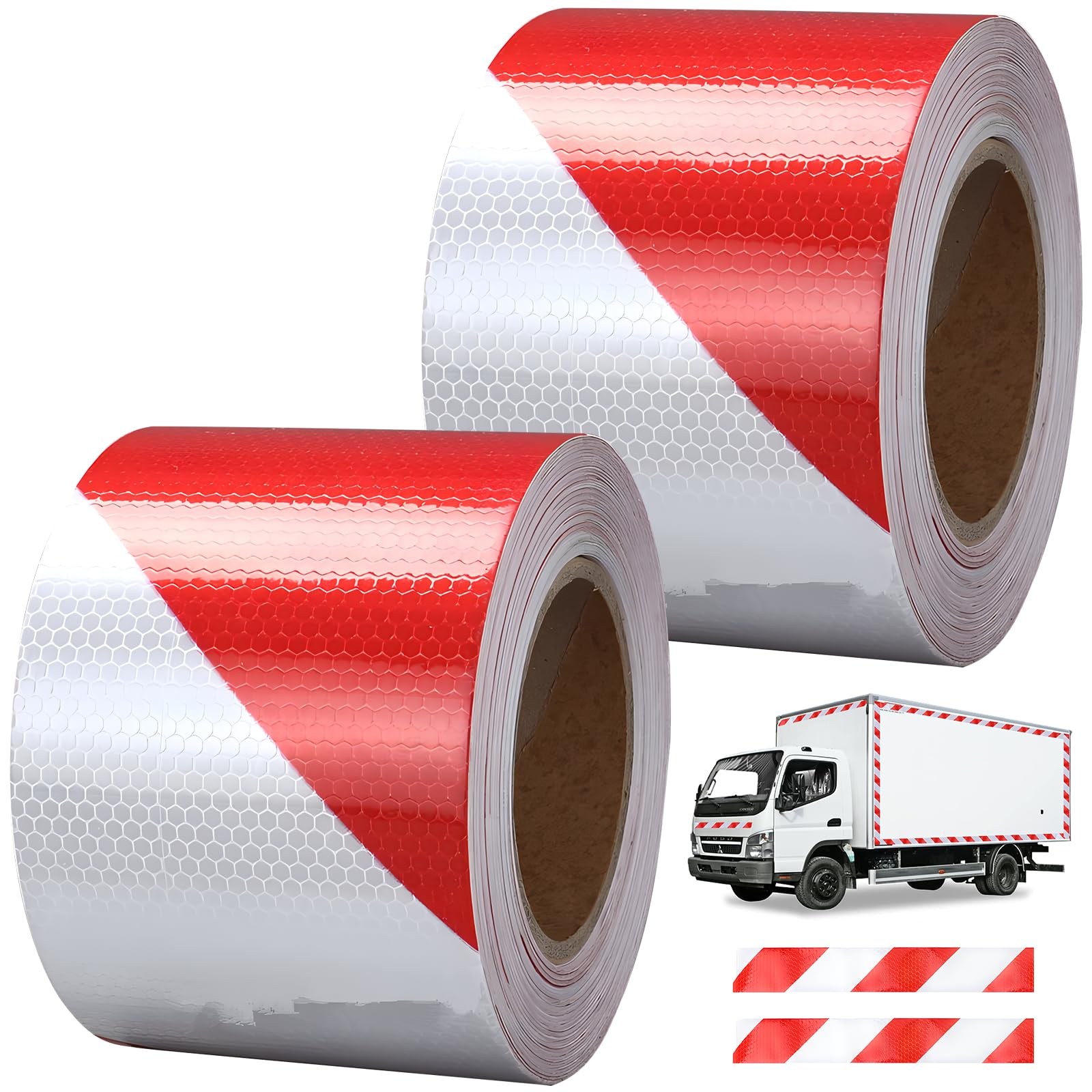 2 Rolls Reflective Warning Tape Red White Stripes Reflector Safety ...