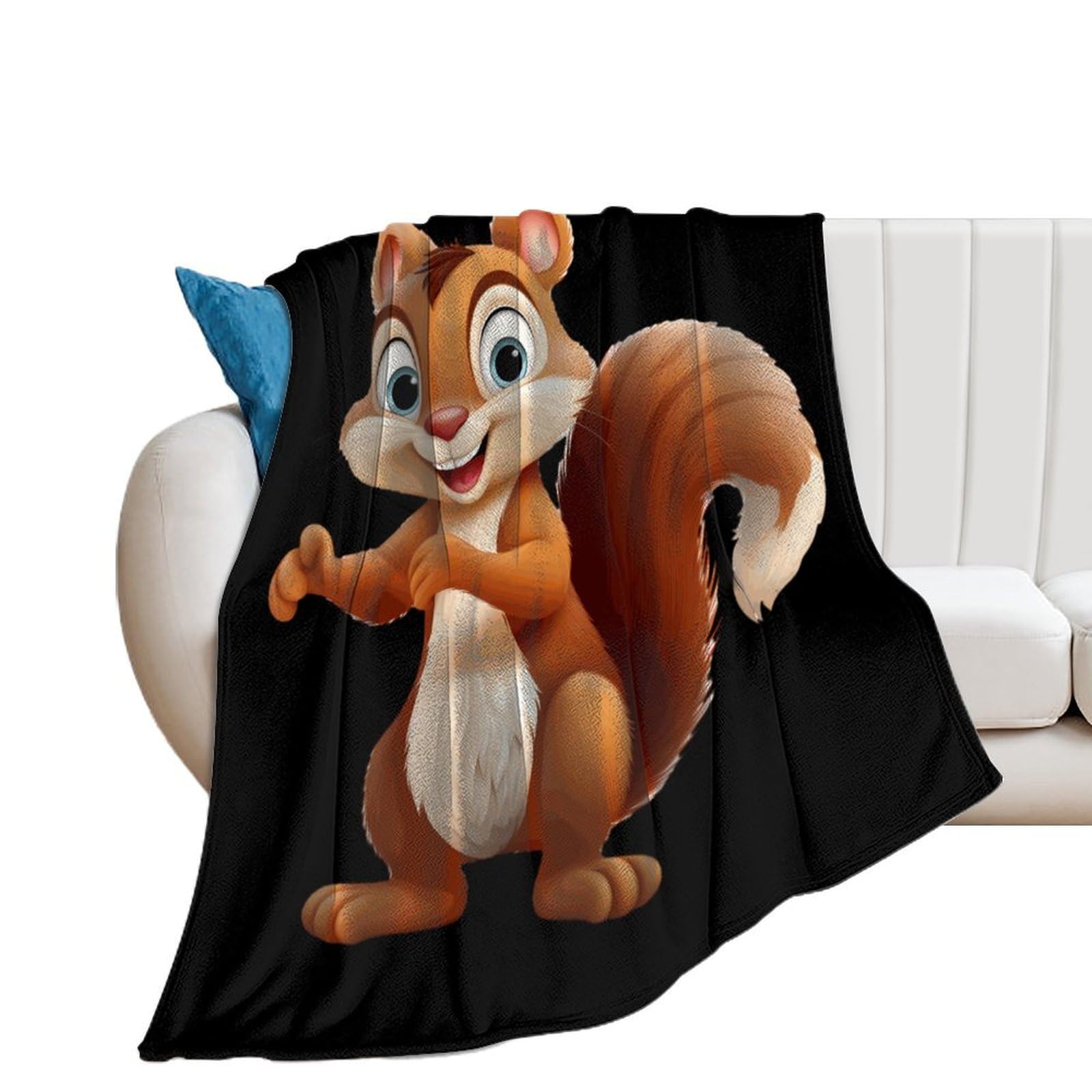 Cute Chipmunk Blanket Soft Fleece Throw Blanket Lightweight Plush Blanket Couch Throw Warm Blankets for Women Men