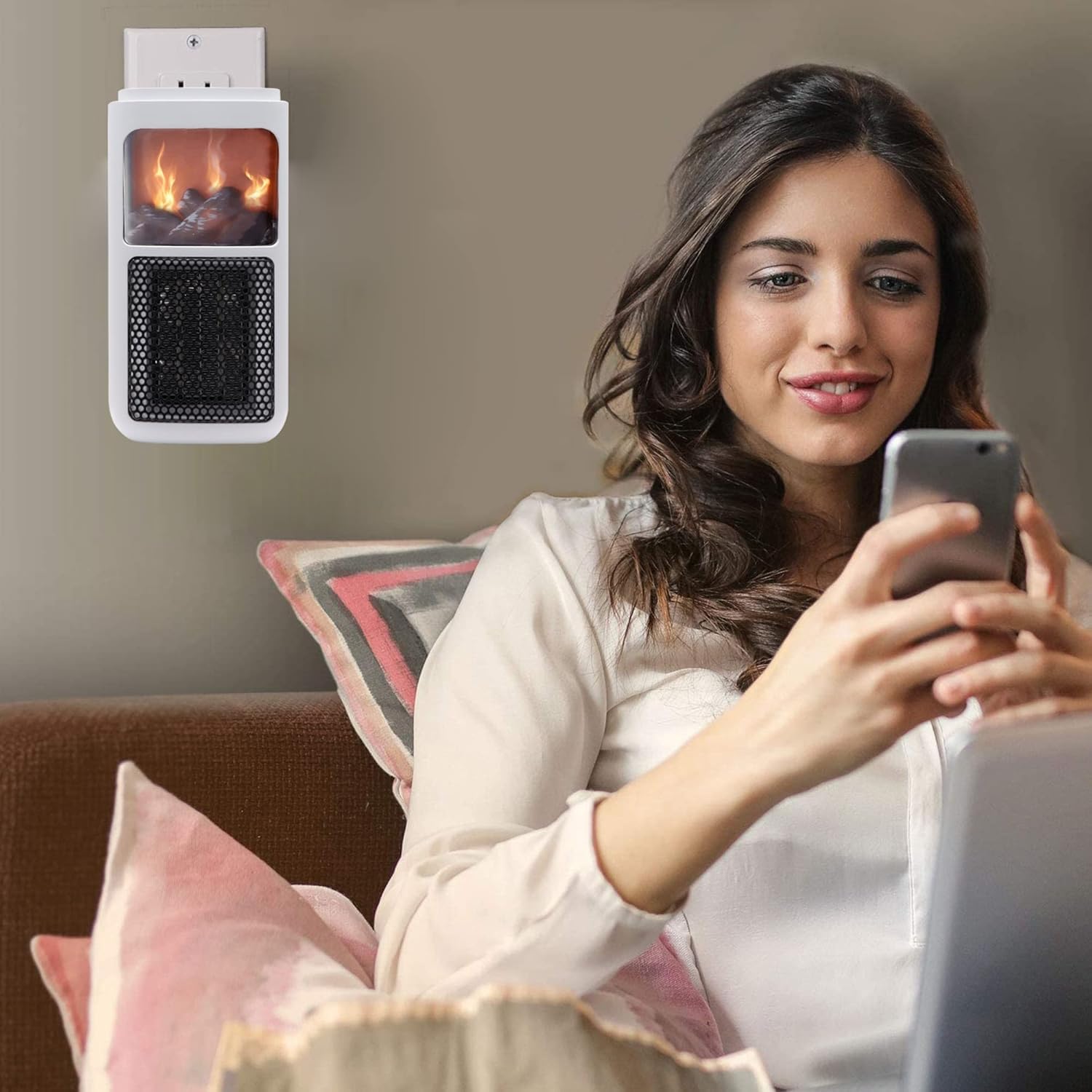 Warmex Mini Bonfire PTC Electric Room Heater for Home Winter | Fast Heating with 400 W | Easy To Carry Ideal for Bedroom and Office | Silent Operation for Small Space | Timer Mode, 180° Rotating