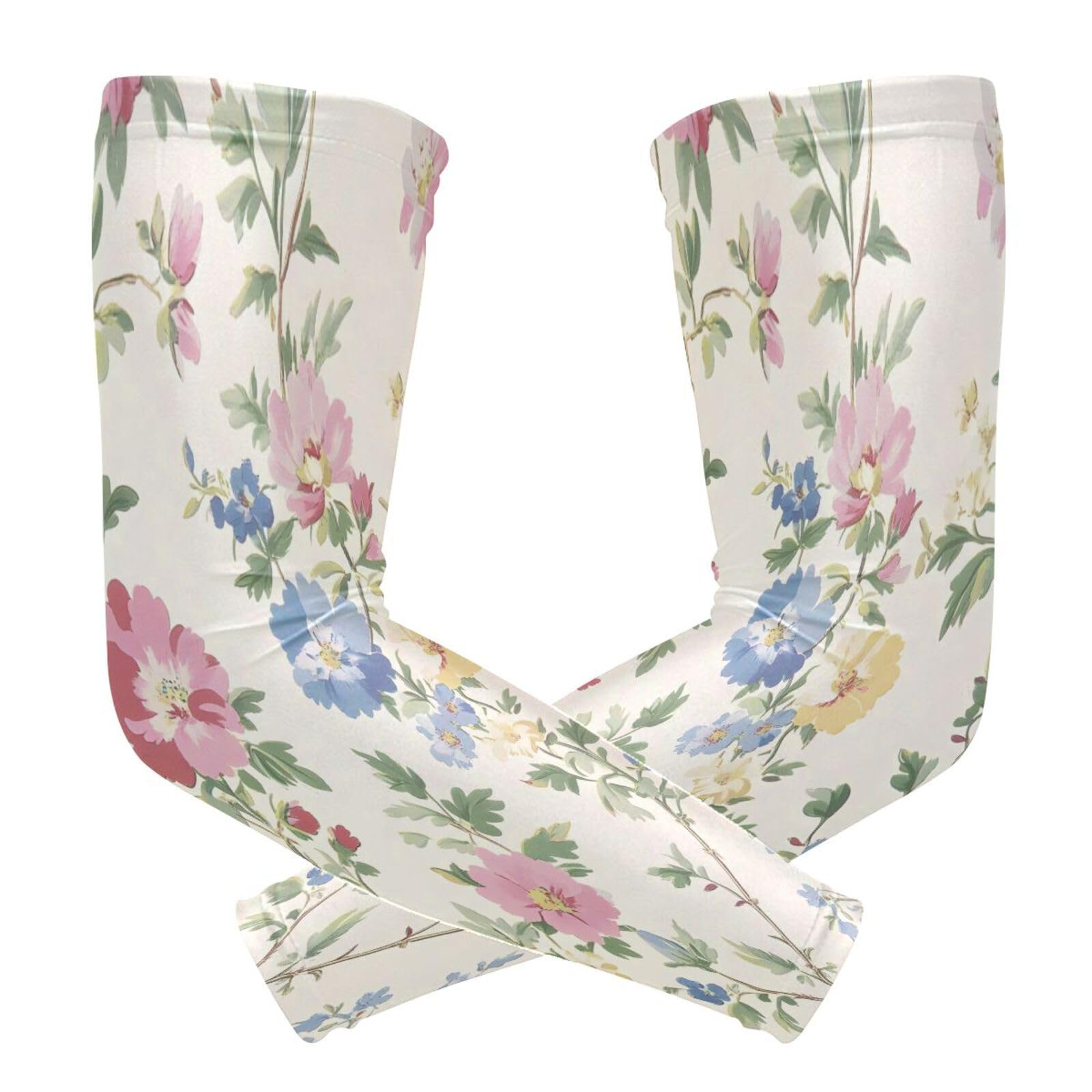 Kigai Wildflower UV Sun Protection Arm Sleeves for Men Women Cooling Compression Sports Arm Sleeves Tattoo Cover Up