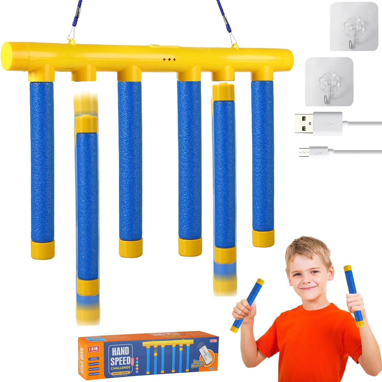 Catching Sticks Game, Divertenti Gioco Riflessi Bastoncini, Giochi di Cattura di Bastoni, 3 Falling Speeds Adjustable, Reaction Training Toy, Gioco di Reazione Catch Sticks, per Bambini Adulti (M2)