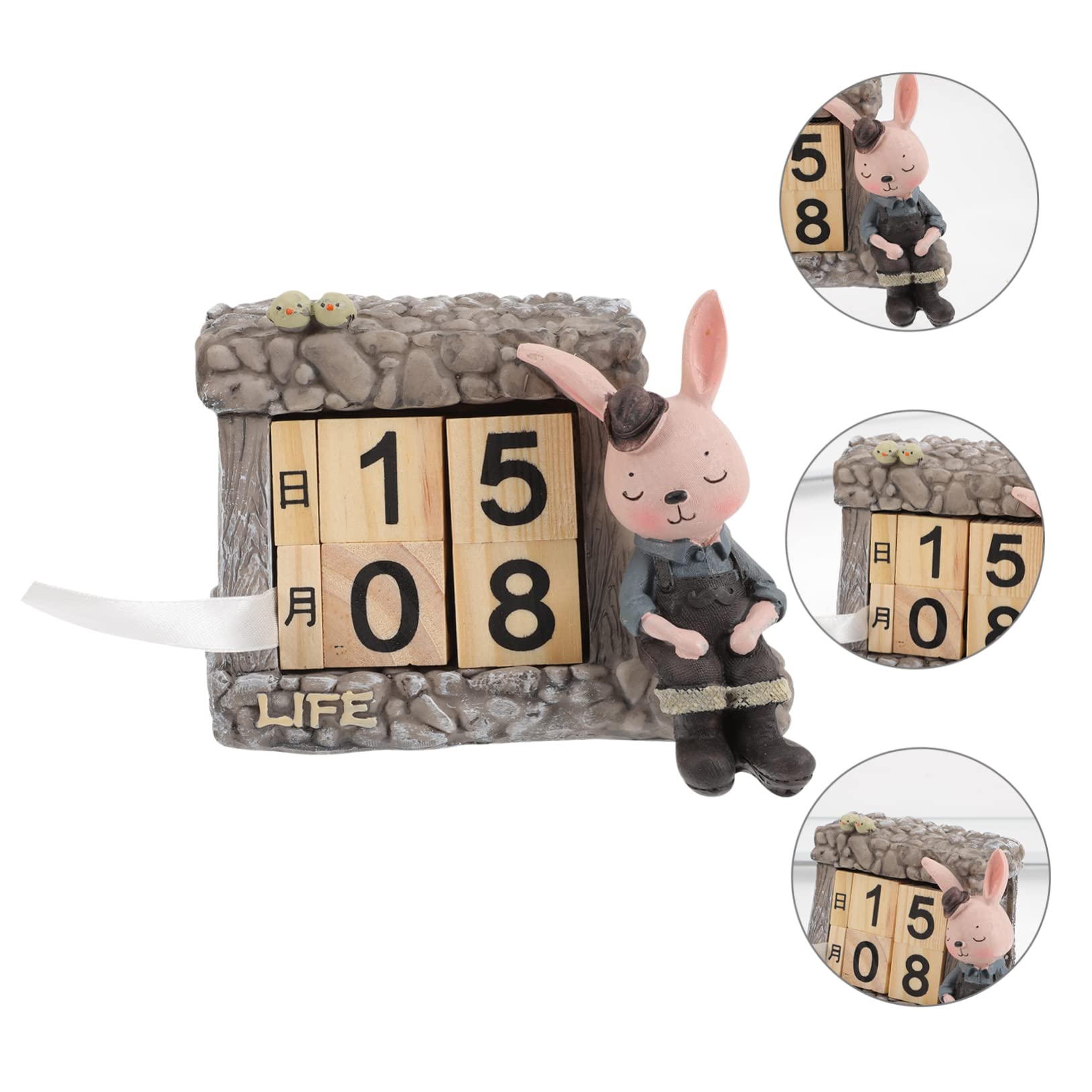 3pcs Calendario Tavolo di Nozze Decor Conto Alla Rovescia Blocchi Natale Cerimonia di Nozze Decorazioni Dinning Tavolo Decorazione di Natale Ornamenti Ufficio Coniglio Blocco di Legno di beneficenza