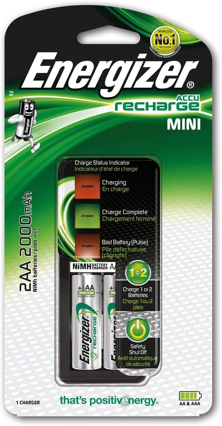 Mini Battery Charger (AA, Pack of 2)