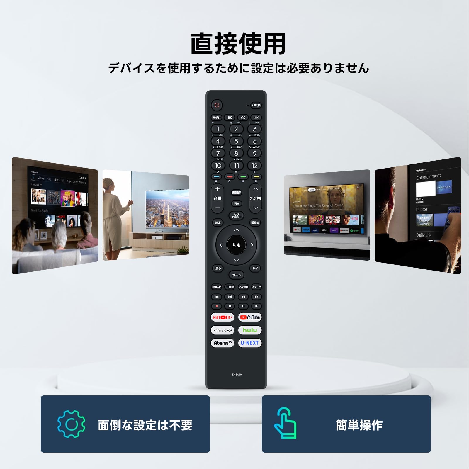 Amazon | AVTVA EN3A40 交換用リモコン for Hisense ハイセンス 75U8F