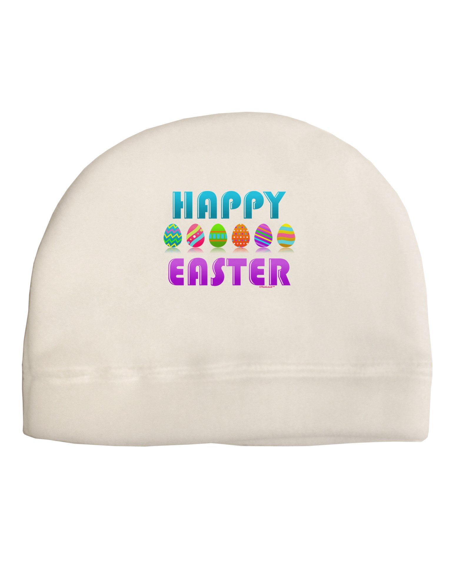 TOOLOUD Happy Easter Decorated Eggs Child Fleece Beanie Cap Hat White