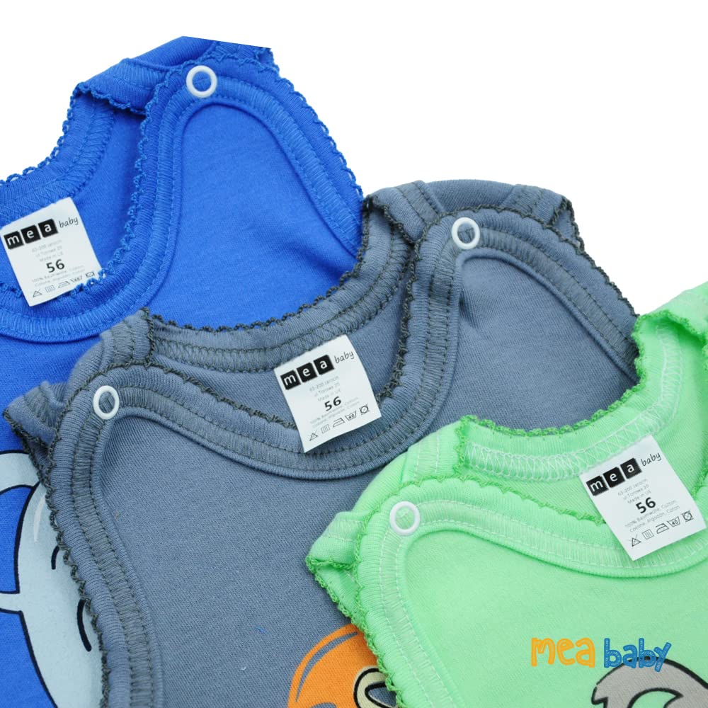 MEA BABY Pelele de bebé unisex con estampado 100% algodón en paquete de 5 unidades para bebé para niñas