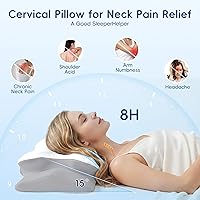 Vista 3 de Almohada cervical para soporte de cuello y hombro, almohada ergonómica de contorno para aliviar el dolor, almohada ortopédica de espuma