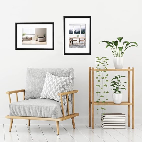 wyewye 30x40 Picture Frame, 30 x 40cm Wooden Photo Frame, Picture Frames 30cm x 40cm, with Plexiglass and Mount, Picture Frames for Only Wall Mount, Solid Wood, Black, Pack of 1