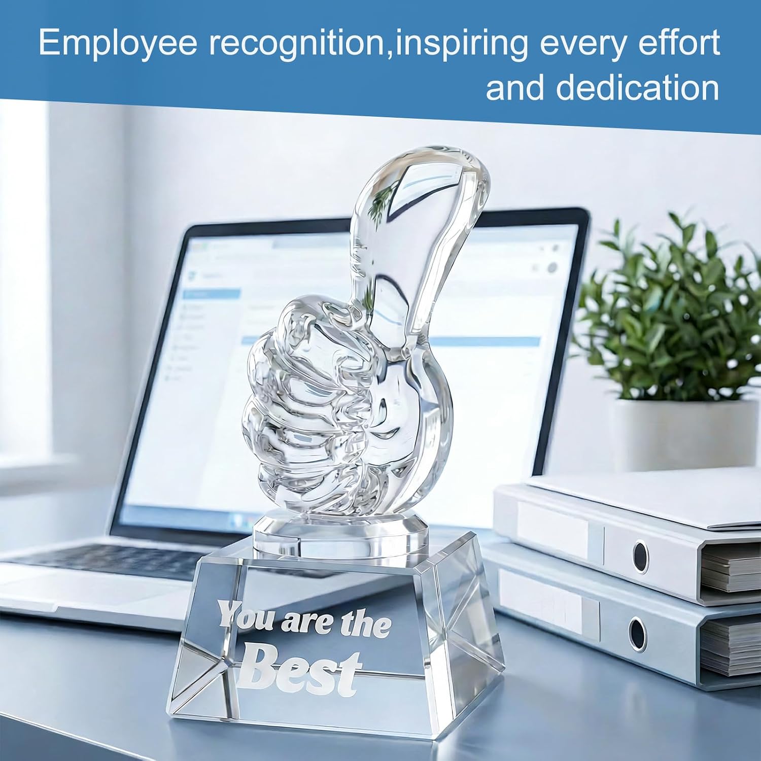 Crystal Trophy Award, You Are The Best Recognition Gift | Inspirational "You Are The Best" Message