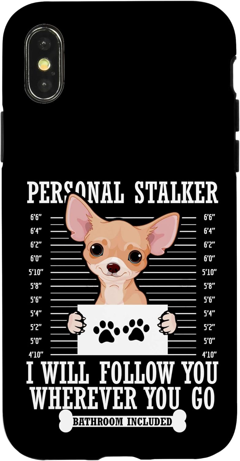 Amazon Com Iphone 12 Pro Max Funny I Ll Follow You Wherever You Go Chihuahua Case Cell Phones Accessories