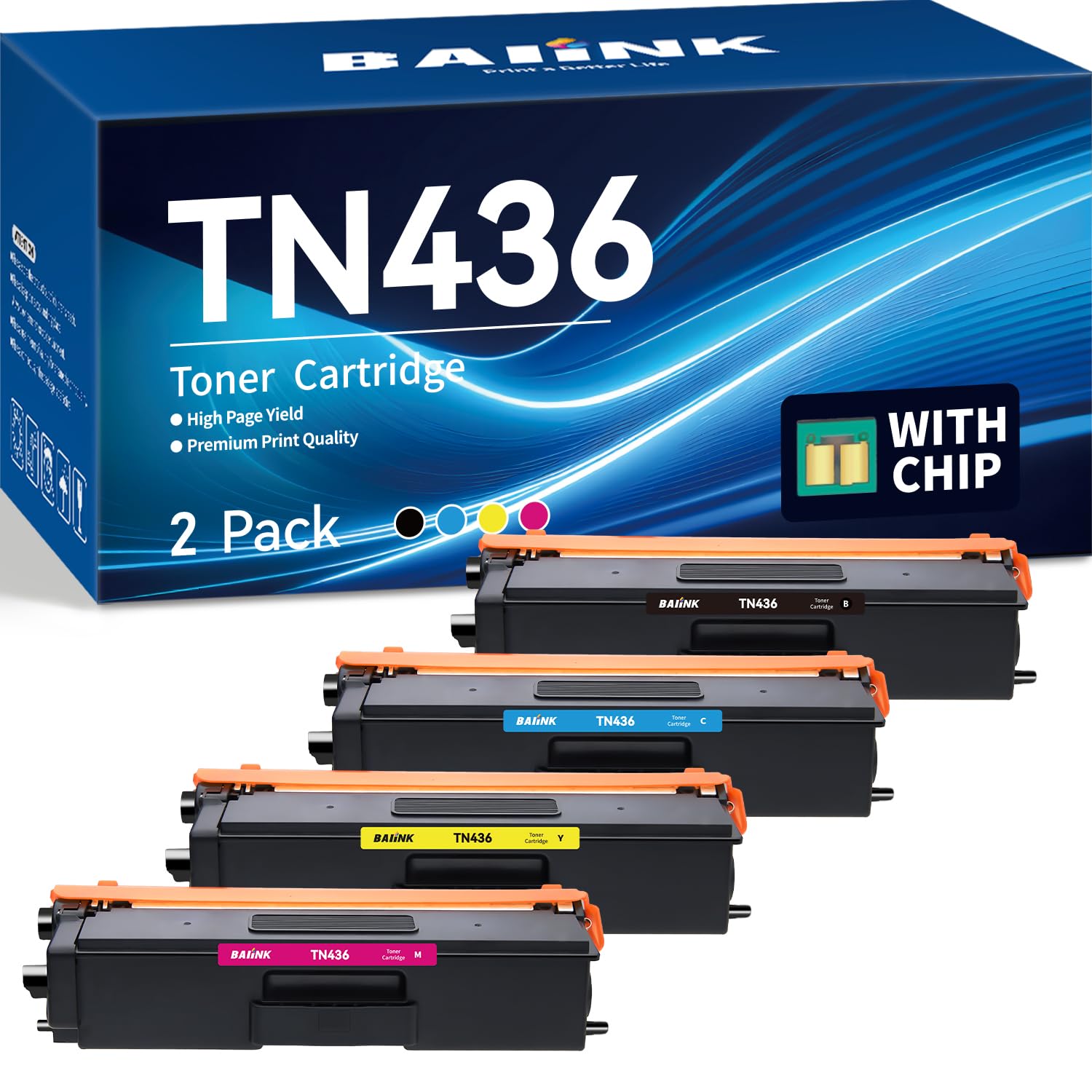 BAIINK Compatible Toner Cartridge Replacement for Brother TN436 TN-436 TN436BK TN433 TN431 Compatible for Brother HL-L8360CDW HL-L8260CDW MFC-L8900CDW