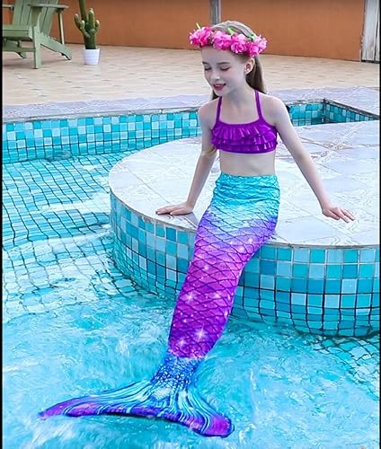 Mermaid Tails With Mono Fin Sparkle Mermaid Swimsuit For Kids Girls Boys #TOP3