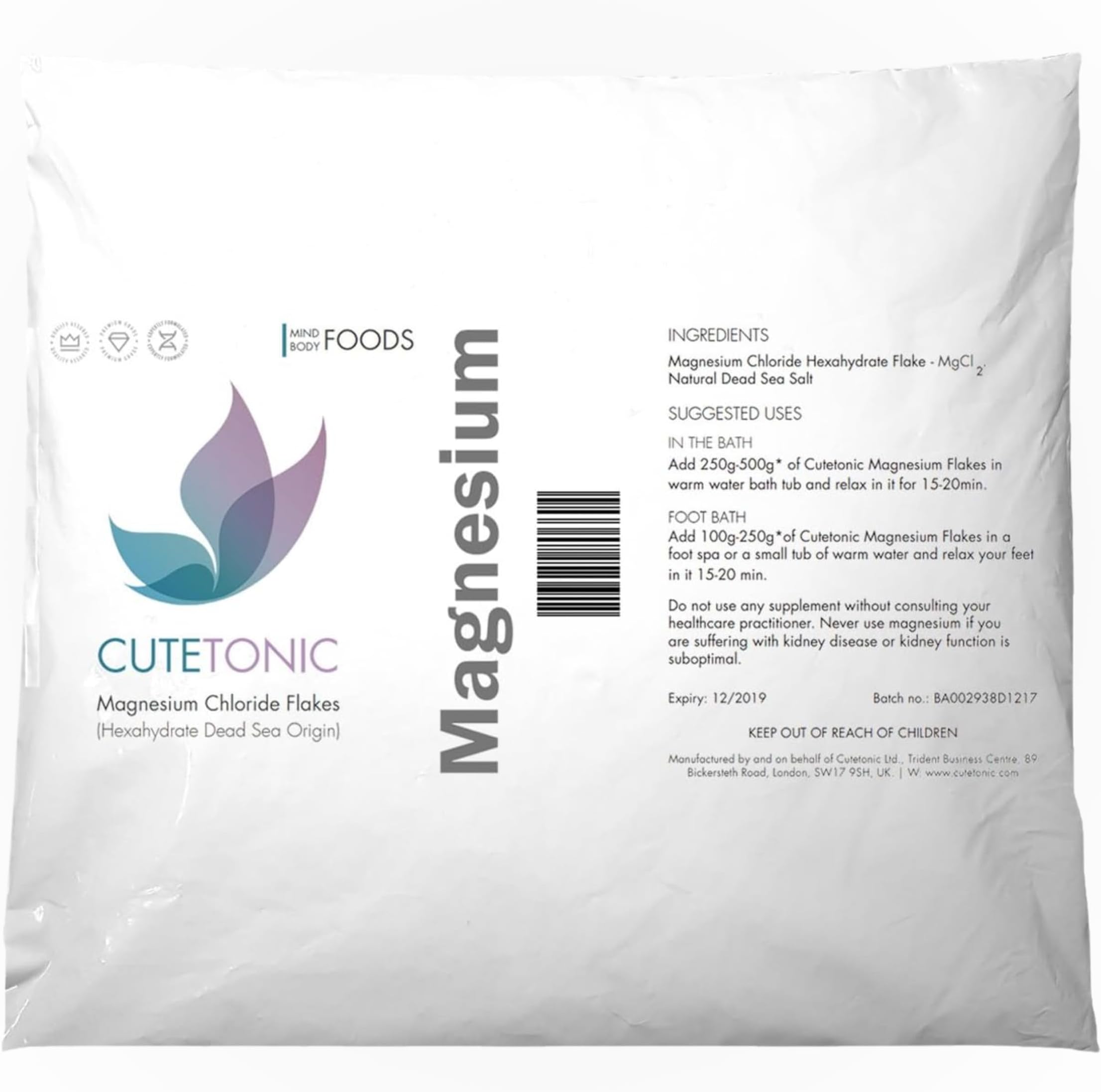 Ultra Pure Magnesium Chloride Flakes Dead Sea Origin (Bag) (1KG)
