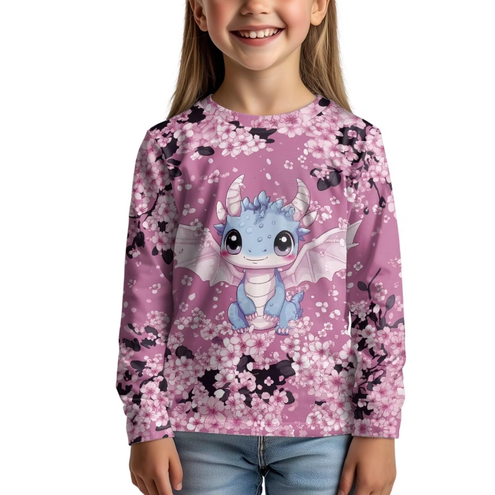Uourmeti Girls Graphic Tees Long Sleeve T Shirts for Teens Casual Tshirts Junior Sportswear Fall Tops