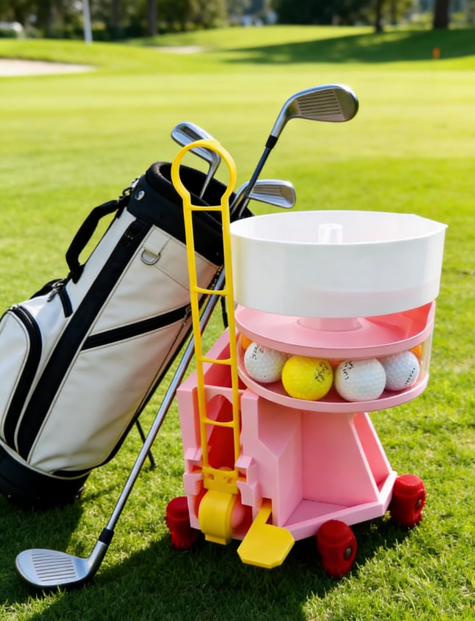 Automatischer Golfballspender – 25 Bälle Kapazität, tragbare Abschlagmaschine für Indoor- und Outdoor-Training und Übung