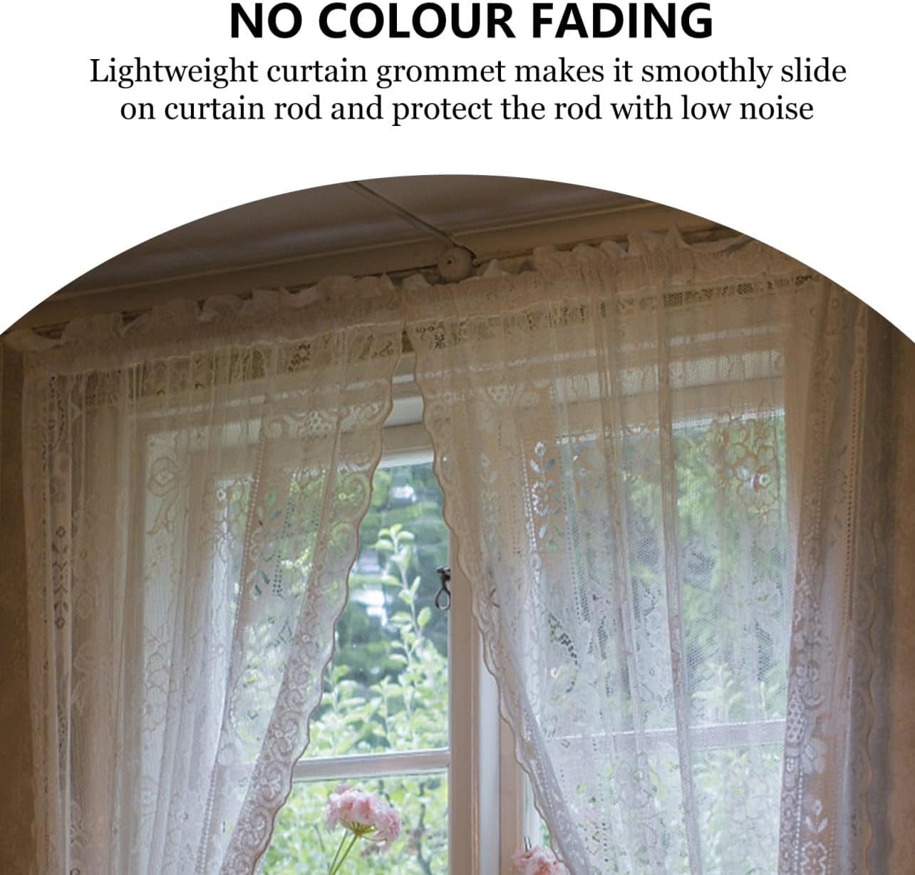 LIFKOME 75pcs Plastic Curtain Grommets Reusable Sliding Inner Diameter Rings Roman Rings Silent Window Treatment Hardware for Drapes and Curtains in Coffee Color