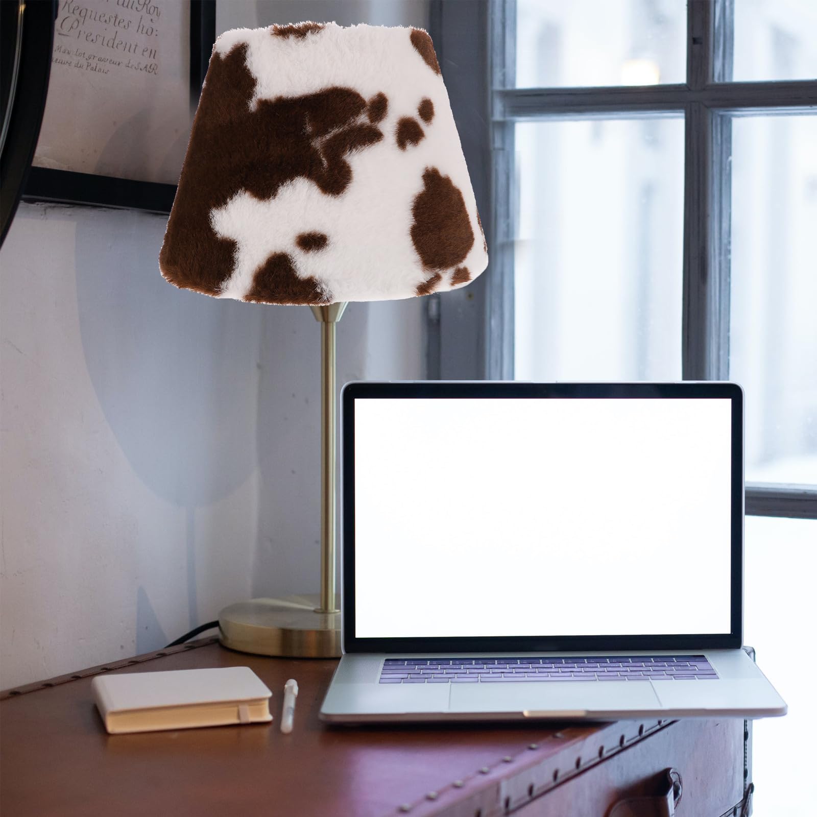 Vaguelly Paralume Facile Installazione o per Lampada da Tavolo in Peluche Design Creativo a Stampa Animale, Struttura Semplice Lampada da Salotto Comodino