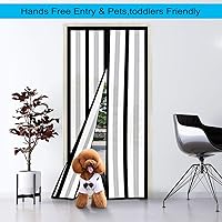 Vista 3 de Cortina de puerta aislada, cubierta magnética térmica para puerta, pantalla de cierre automático, privacidad magnética, manos libres para patio