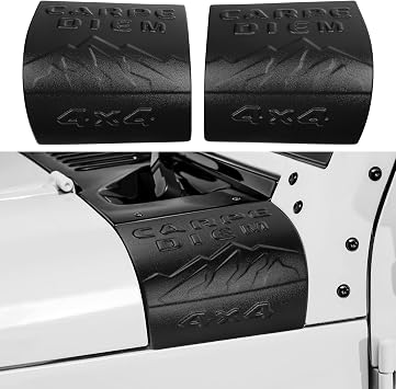 BIBLOZ Cowl Body Armor Outer Cowling Cover for 2007-2017 Jeep Wrangler JK JKU Accessories Rubicon Sahara Unlimited Outer Cowl Covers Corner Guards