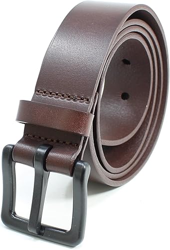 BC Belts Metal Free Full Grain Leather Belt - Hypoallergenic No Nickel and TSA A
