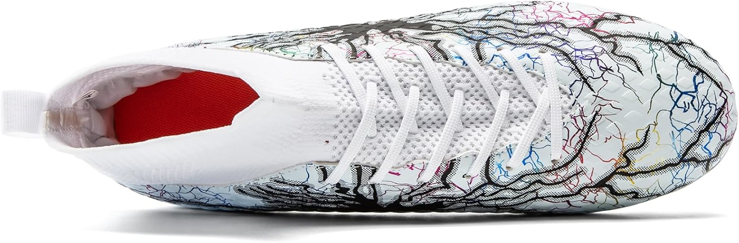 Kids Soccer Cleats Boys Girls Youth Firm Groud Cleats High Top Soccer Shoes Professional Athletic Outdoor Football Shoes for Little Kid/Big Kid - Image 5