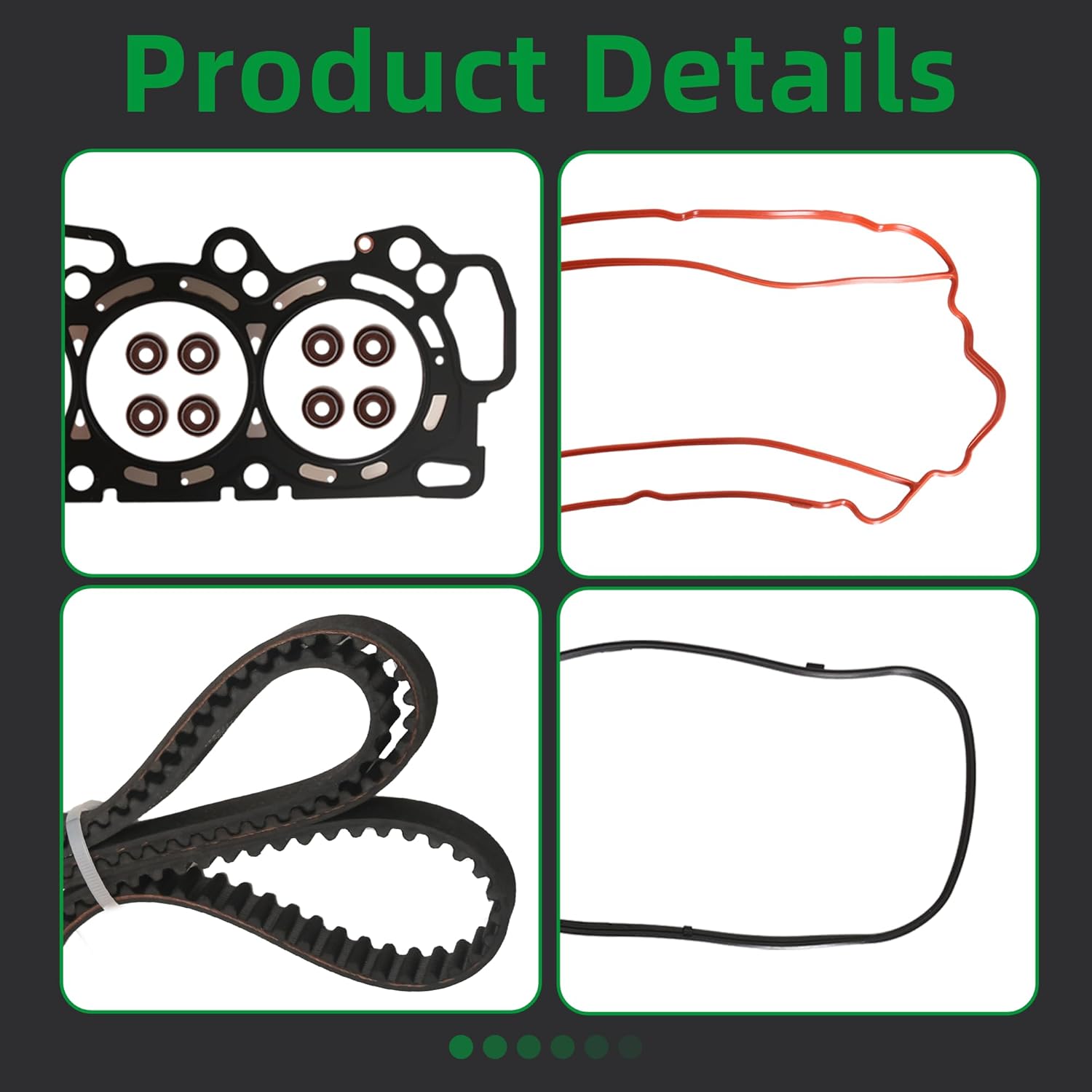 MLS Engine Head Gasket Bolt Set + Timing Belt Kit (with Water Pump) for Honda Accord Odyssey Crosstour Pilot Ridgeline 08-17, for Acura RDX TL 09-15, 3.5L V6, HS26509PT, 19200-RDV-J01