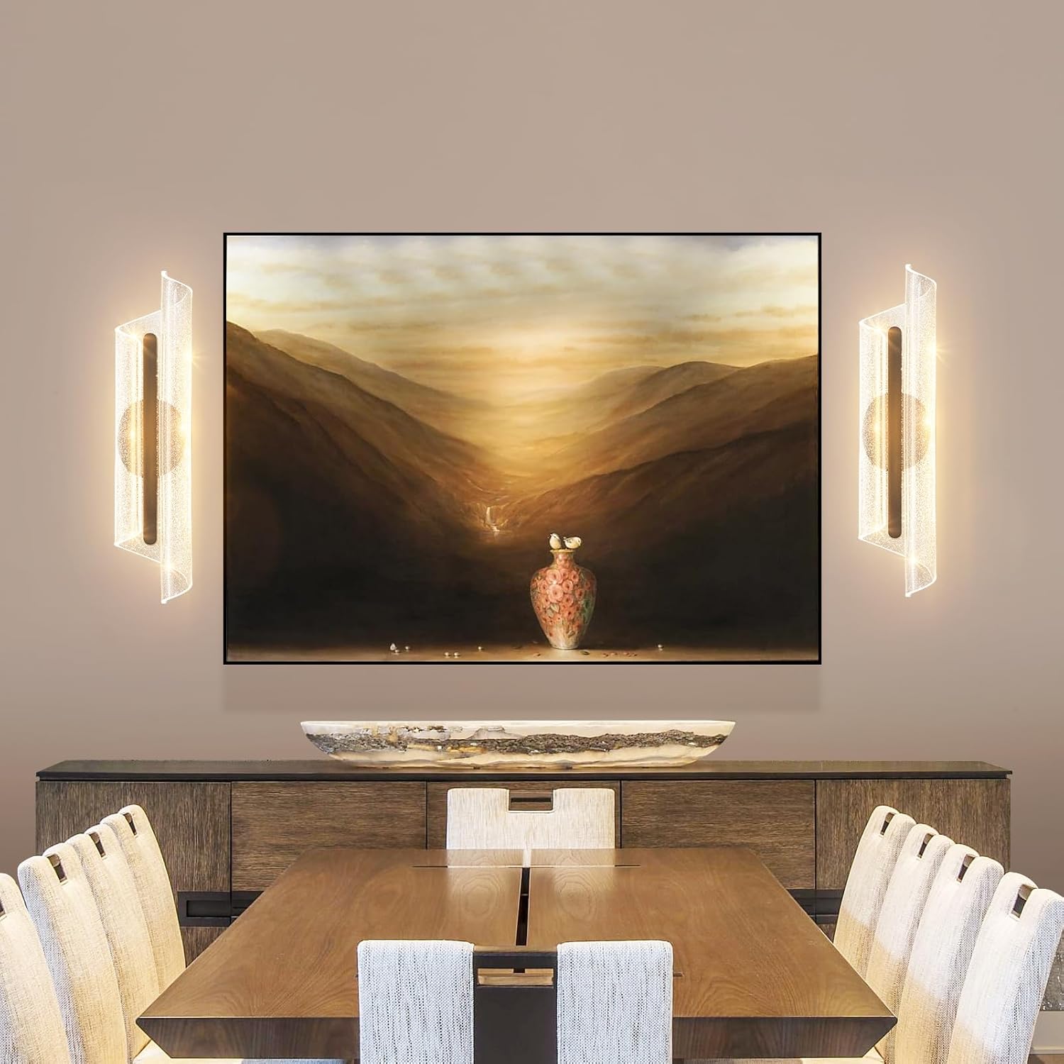 Black Wall Sconce Light Modern Wall Light Fixtures Dimmable LED Wall Lamp for Living Room Hallway Bathroom Bedroom 19.7In