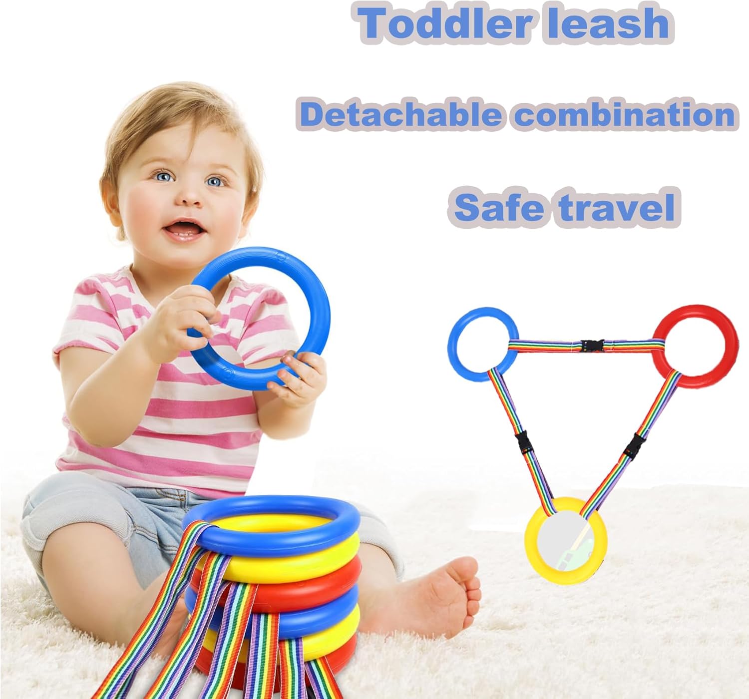Walking Rope for Preschool - 12-Ring with Detachable Safety Line | Walking Line with Handle - Ease Teachers' Workload Efficiently| Safe Lineup & Play & Educational Aids