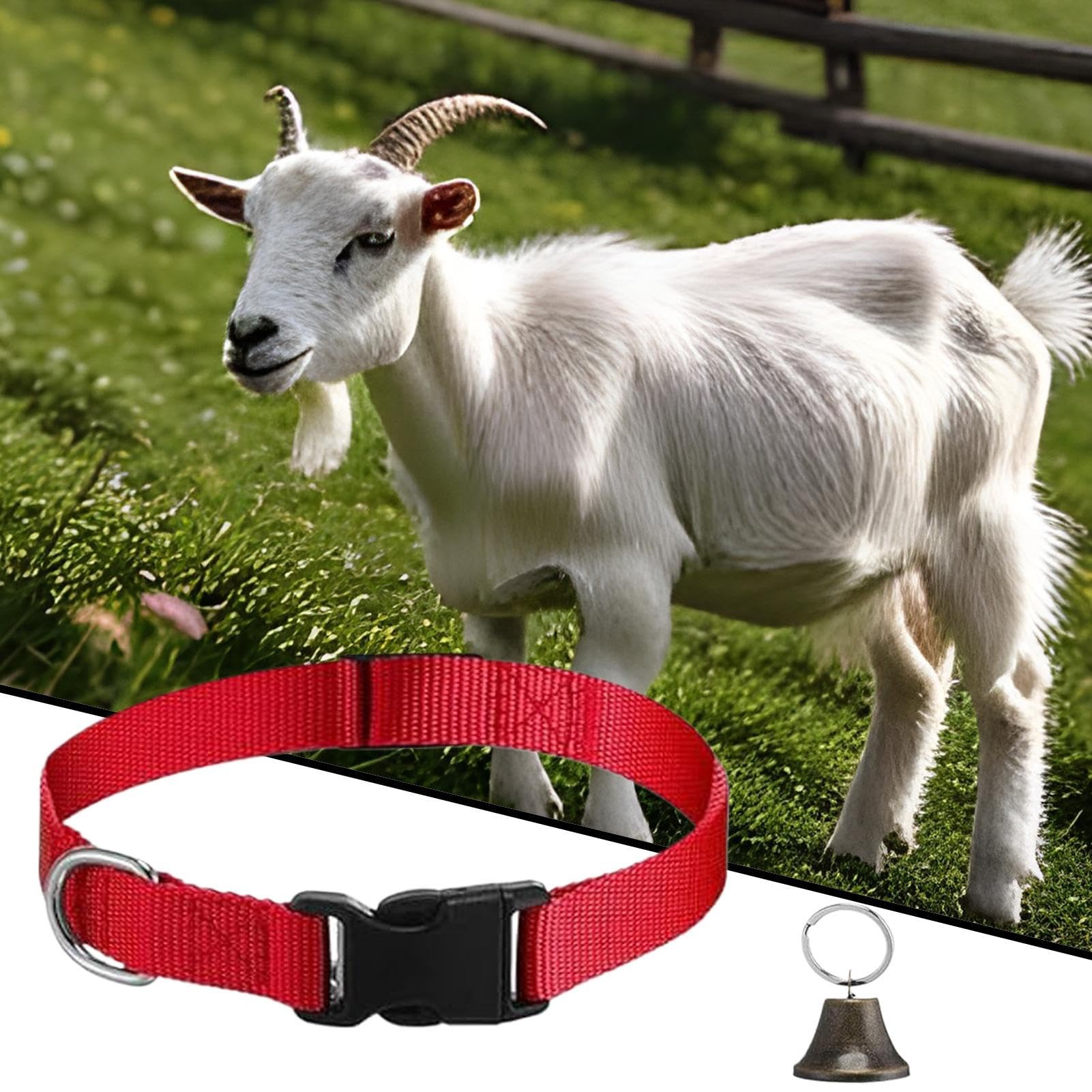 Collier de Chèvre pour Concours | Collier Réglable en Nylon pour Mouton,Cloche d'Alpage Sonore Anti-Perdition pour Les Vaches, Les Chèvres de Compagnie, Les Troupeaux, l'Entraînement