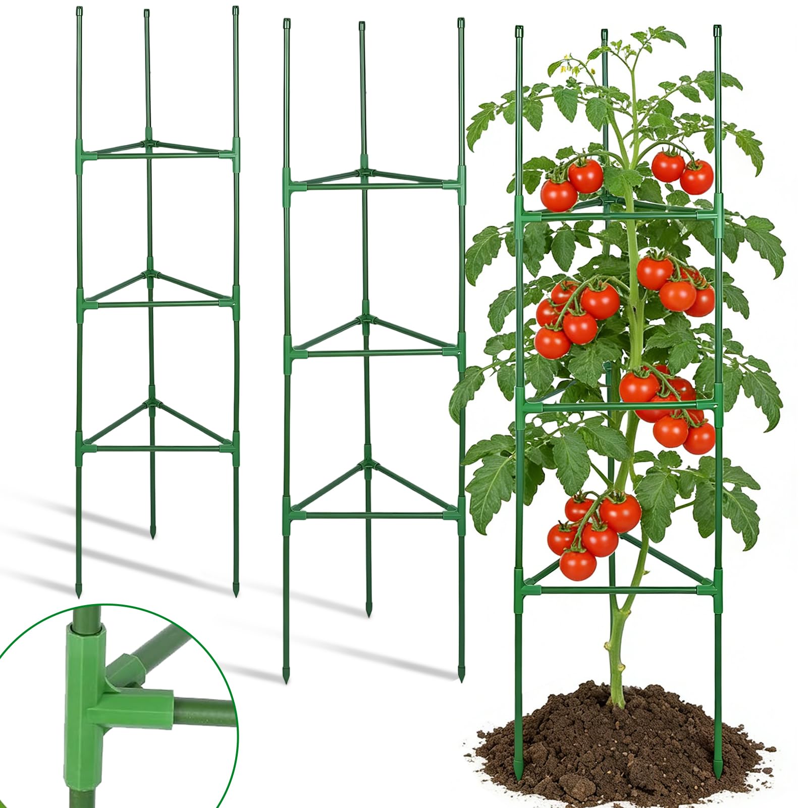 MADHOLLY Sturdy Triangle Tomato Cage Set