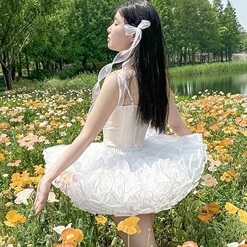 Amazon.co.jp: [YBGGJO] パニエ 白 30cm丈 ペチコート やわらか