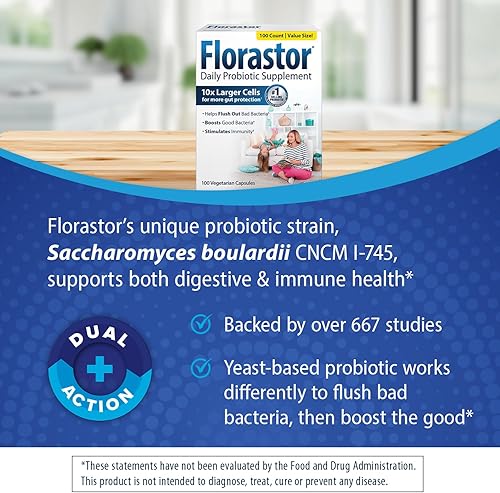 Miniatura 2 de Florastor Paquete de probióticos para la digestión, la salud intestinal  100 unidades probiótico para la salud digestiva e inmune + 30 unidades de