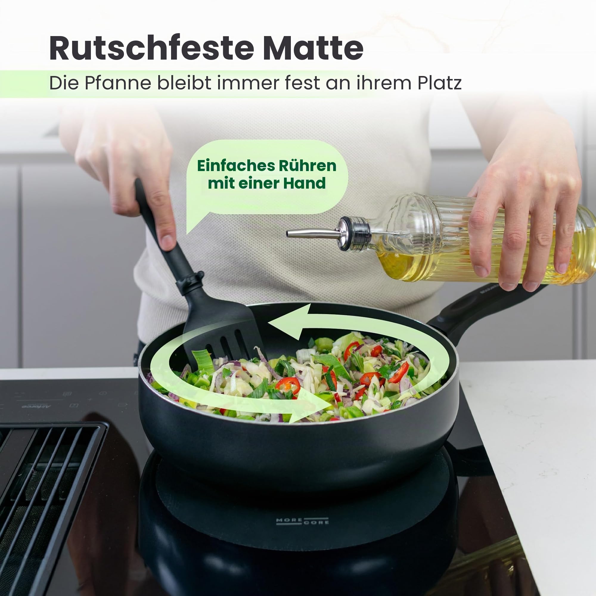 MoreCore Induktionsschutzmatte | Herdabdeckplatte | Herdabdeckung Induktionsfeld | kochfeld Abdeckung | Induktionsmatte | Abdeckung Induktionskochfeld | Silikon Matte | Herdabdeckplatten | 5 Stück