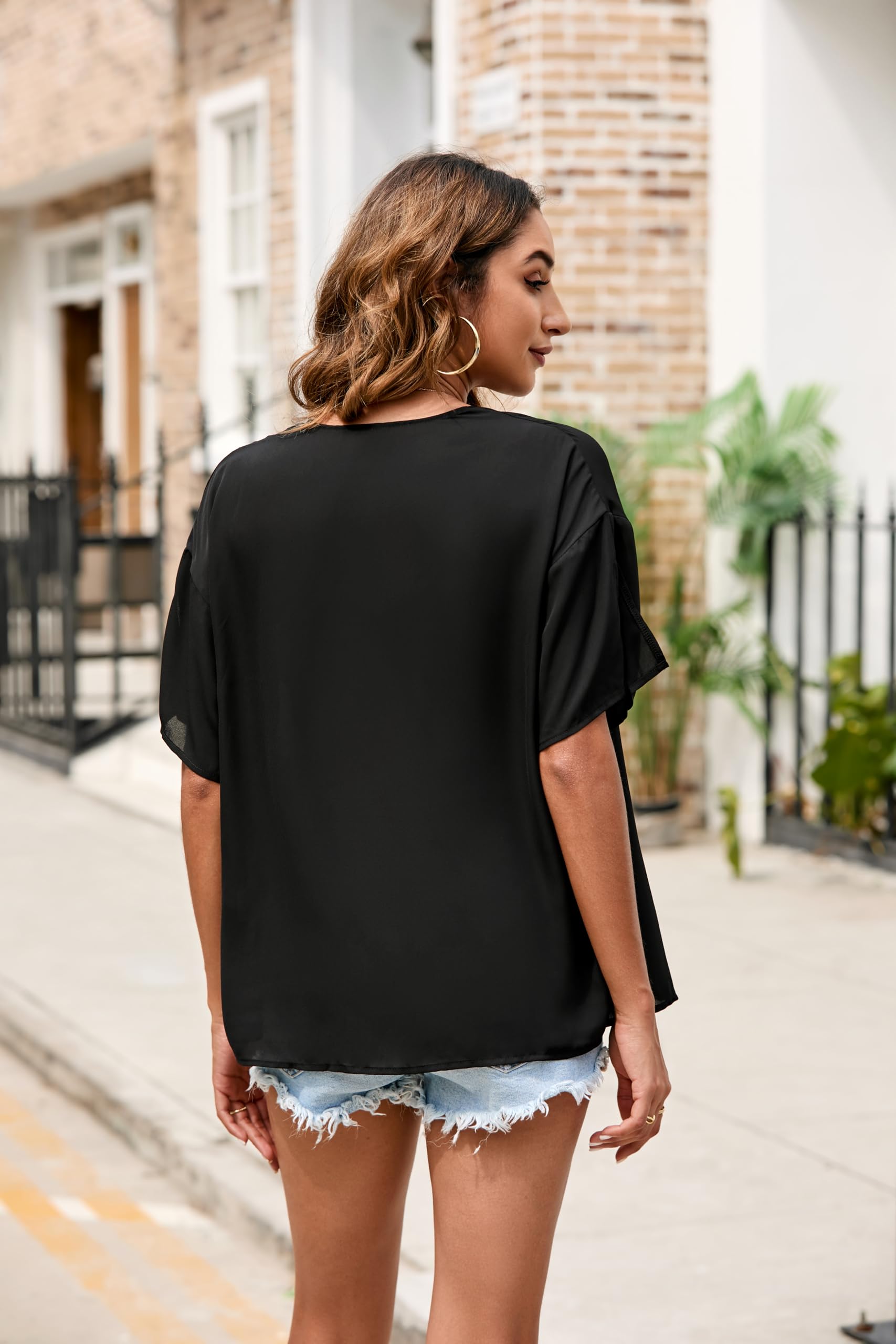 STYLEWORD Donna Bolero Chiffon Cardigan Estivo Leggero a Maniche Corte Copritevi con Un Cardigan Aperto sul Davanti