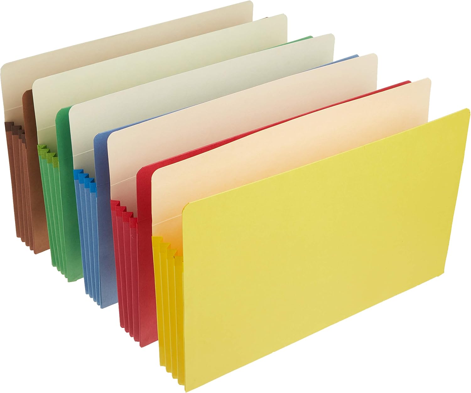 Smead File Pocket, Straight-Cut Tab, 3-1/2" Expansion, Legal Size, Assorted Colors, 5 Each Per Pack (74892) : Expanding File Jackets And Pockets : Office Products