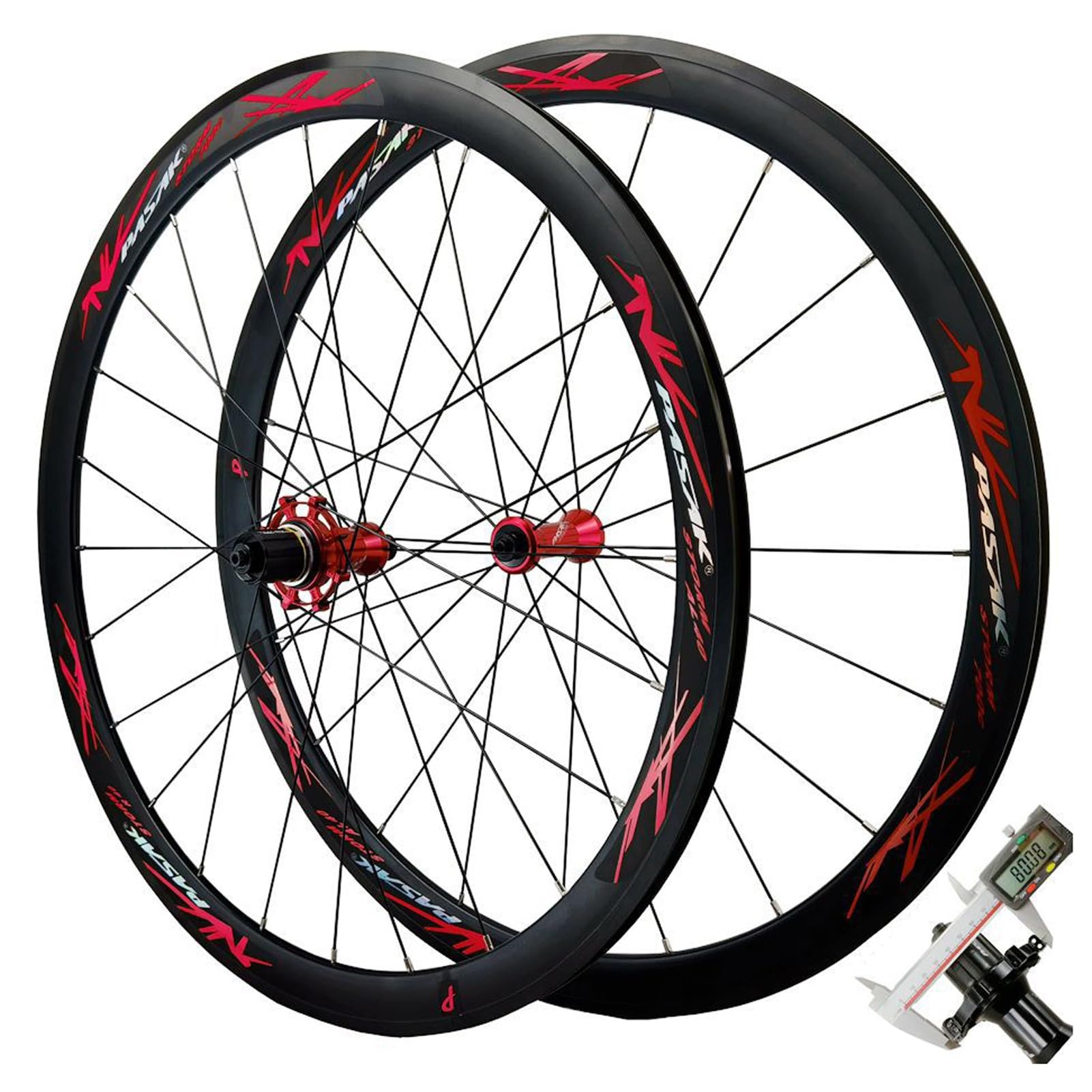 HOMSXPAC 40MM Road Bicycle Wheelset 700C Aluminum Alloy Racing V Brake Rim Quick Release Front & Rear Wheels 24H Bike for 7-11 Speed Cassette